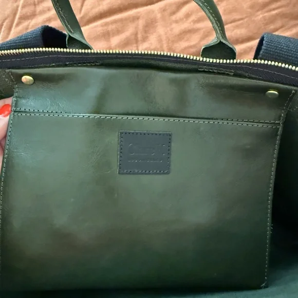 Clare V green leather zip tote bag Le Zip - Picture 4 of 9